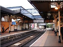SO9322 : Cheltenham Spa Railway Station platform by Tom Jolliffe