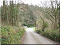 The junction of Ffordd Fodolydd and the B4547 at the bottom of Nant-y-garth pass