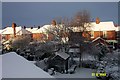 Winter view from a back bedroom window