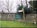 Signs for the Staunton Way and Church, Chalton