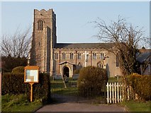 TM1058 : St. Mary's church at Earl Stonham by Robert Edwards