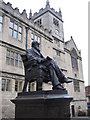 Statue of Charles Darwin outside Shrewsbury Library