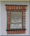 Railway Cottages, Snuff Mill Lane showing plaque