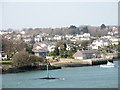 The marker, the Porth y Wrach jetty and the old timber wharf