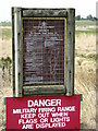 Military Firing Range Sign