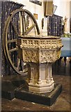 TQ0371 : St Mary Staines - Font by John Salmon