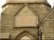 SE2123 : Plaque on former school, Victoria Street, Heckmondwike by Humphrey Bolton