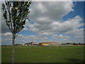 Ysgol a Chanolfan Hamdden.  A School and Leisure Centre.