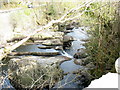 Top of the Cyfyng Falls at a period of depleted water flow