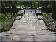 SE1731 : Bolling Hall - steps leading down to Bowling Hall Road by Linden Milner
