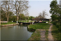 SU2764 : Lock No 64 and Bedwyn Church Bridge, Kennet and Avon Canal by Dr Neil Clifton