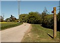 Footpath and road to Willow Hall Farm