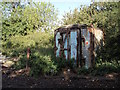 Rusty metal shed