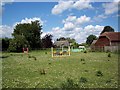 Paddock, pony and practice jumps