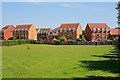 Housing in Angelica Way seen from the playing fields, Whiteley