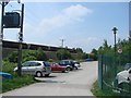 The railway line seen from the track to Lemonroyd Marina.