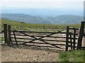 NS9302 : Gate on county boundary by Eileen Henderson