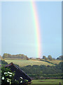 ST7773 : Rainbow over Marshfield Cricket Club by Cole Smith