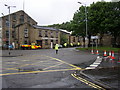 SE1422 : Road closed, Brighouse by Humphrey Bolton