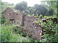 Ruined building beside the bridge