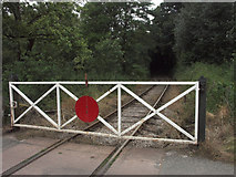 SJ9643 : Level crossing on the Foxfield Railway by Jerry Evans