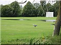 Waterlogged cricket pitch