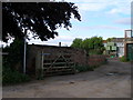 The footpath passes through the farmyard