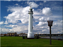 NZ4059 : Sunderland south lighthouse. by Steve  Fareham
