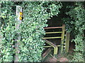 Stile entering wood, track of disused railway