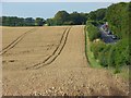 Farmland and the A345 near Old Sarum