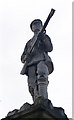 Soldier on top of war memorial, Conisbrough