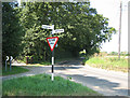 Junction triangle next to The Old Rectory, Longham