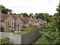 Back gardens of houses in Yardley Hastings