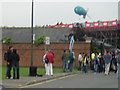 Blimp over cricket field