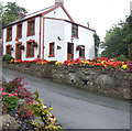 Floral display at Llanychaer post office