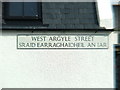 West Argyle Street sign in English & Gaelic