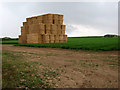 Big stack of square straw bales near Shrub Farm