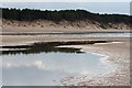 NJ0265 : View Inland From the Sand Bar at the Mouth of the River Findhorn by Mick Garratt
