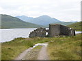 NN2464 : Ruined Bothy on Loch Eilde Mor by pete simpson