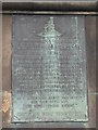 NY9363 : Explanatory plaque on statue of Colonel Benson by Mike Quinn