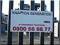 Sign at Knapton Power Station