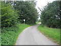 Bend in the road towards Wilby Green near Green Farm