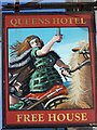 Sign for the Queens Hotel, Harlech