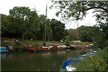 ST6469 : Boats moored above Hanham Lock by Philip Halling