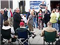 BBC Radio Ulster Road Show in Portadown with the presenter, Hugo Duncan.