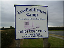 TA1078 : Sign at Lowfield Farm Camp - Royal Oak by Phil Catterall