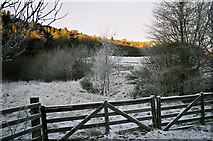 NN7547 : Farm gate with Creag a' Ghiubhais looking towards Garth by Anne Brennan