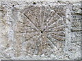 Scratch sundial on Madingley church