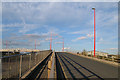 The road to the Esso petrol stores at Avonmouth Docks