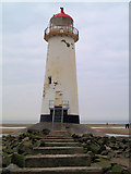 SJ1285 : Point of Ayr lighthouse by Steve  Fareham